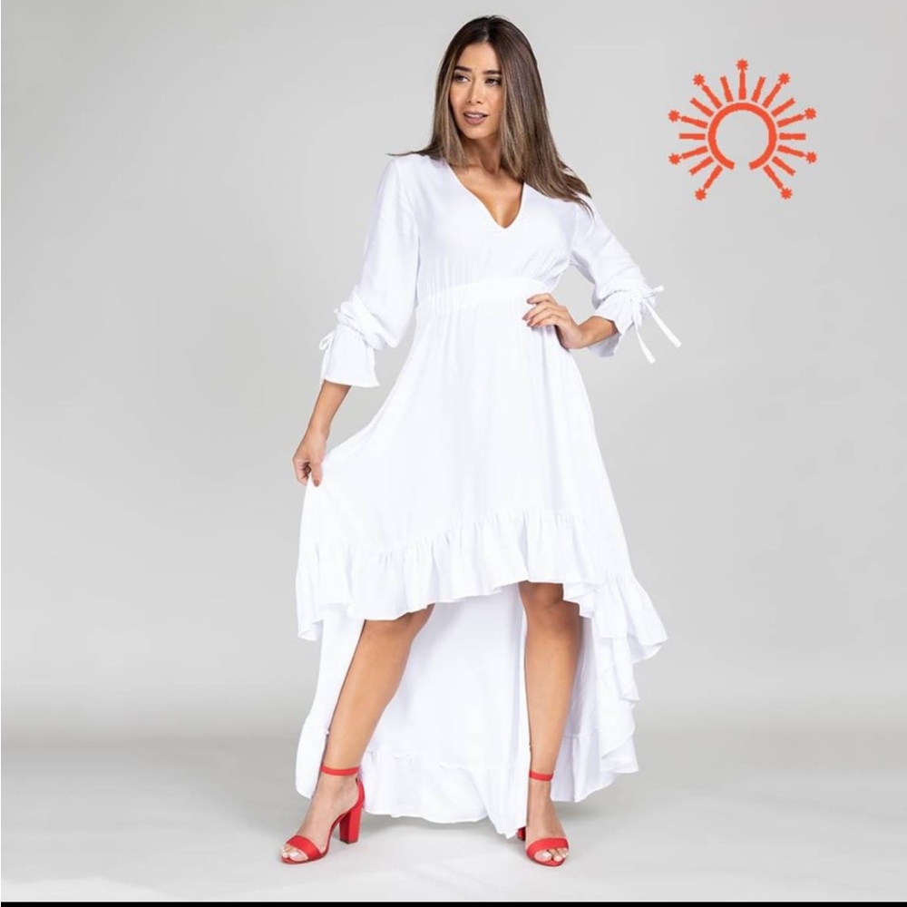 NWT Hi-Lo Ruffle Dress | Vacation | Beach Dinner | Feminine Summer | Boho